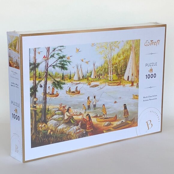 New sealed Trefl 1000pcs Adult Puzzle -He's Laughing Canadian First Nation - Picture 12 of 16